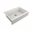 Bocchi Nuova Apron Front Drop-In Fireclay 34 in. Single Bowl Kitchen Sink in White 1500-001-0127
